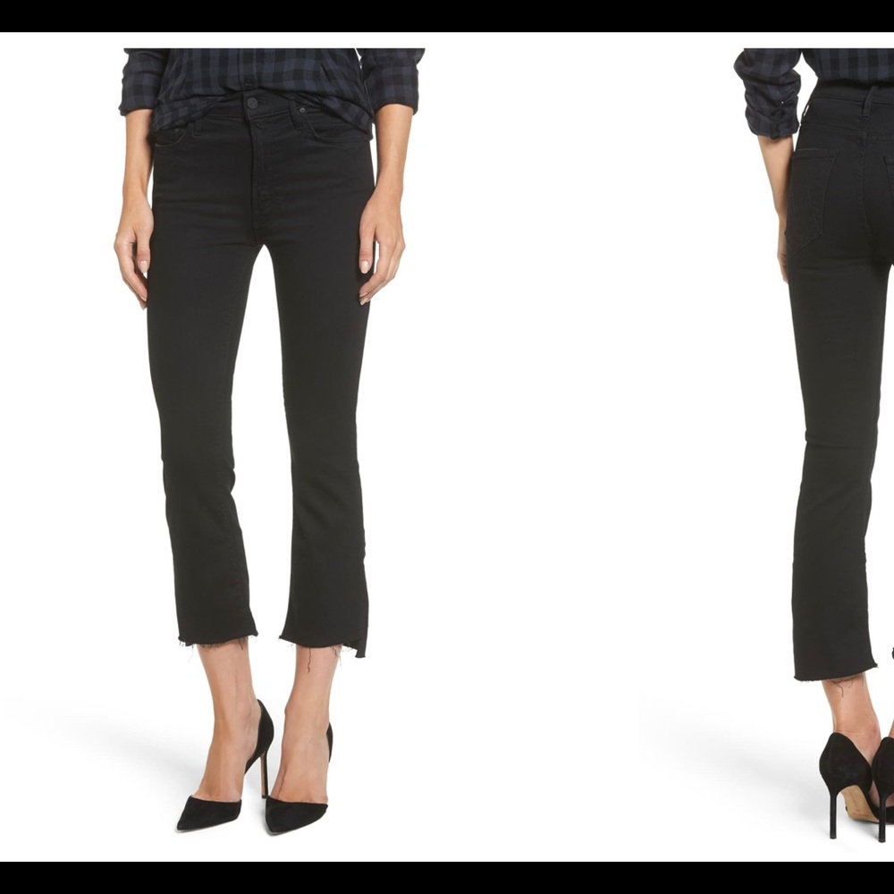 MOTHER insider crop step in black bird - sz 27
